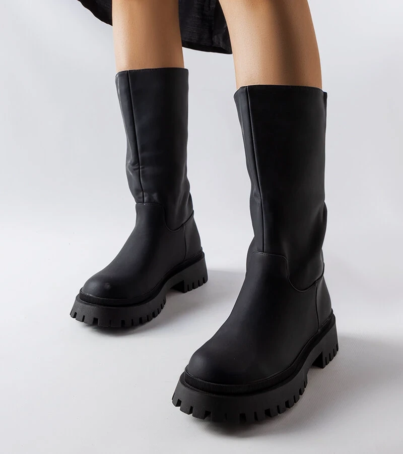 Matte schwarze Hollie Stiefel