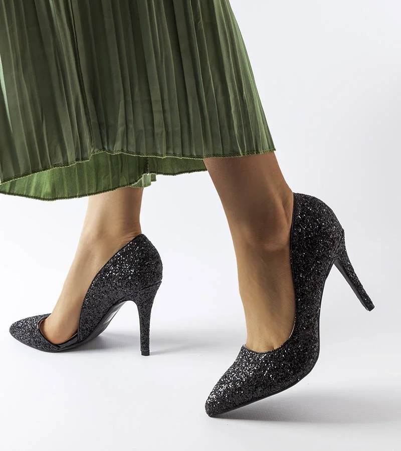 Schwarze glitzernde Arsenault-Stilettos