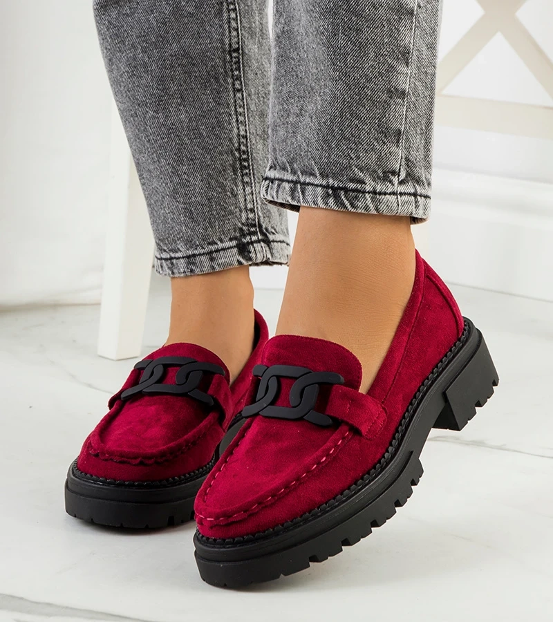 Bordeaux Halbschuhe aus Eco-Wildleder Gabriella