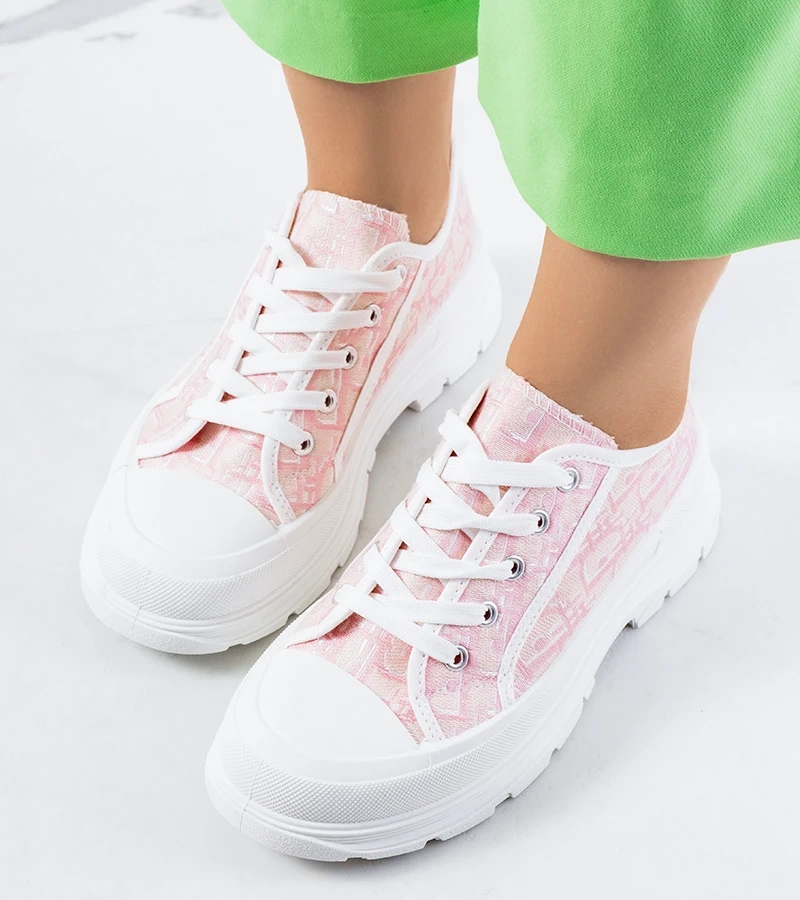 Rosa Plateau-Sneaker von Valida