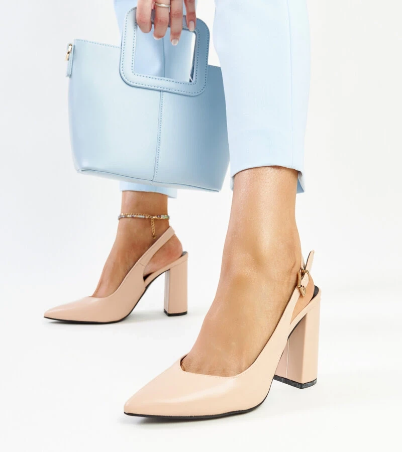 Beige Wechsler Slingback-Pumps