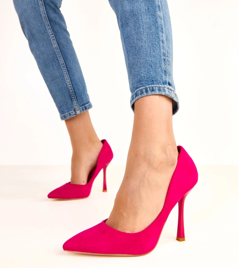 Rosa High Heels aus Öko-Wildleder Alexa