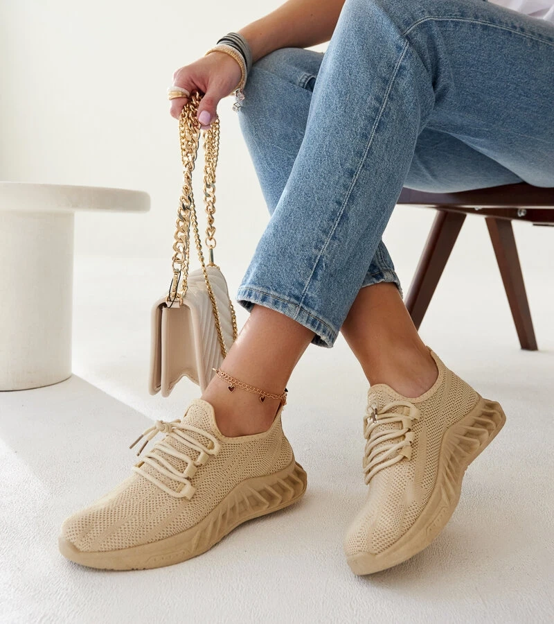 Beige Stoff-Sneakers Weekley