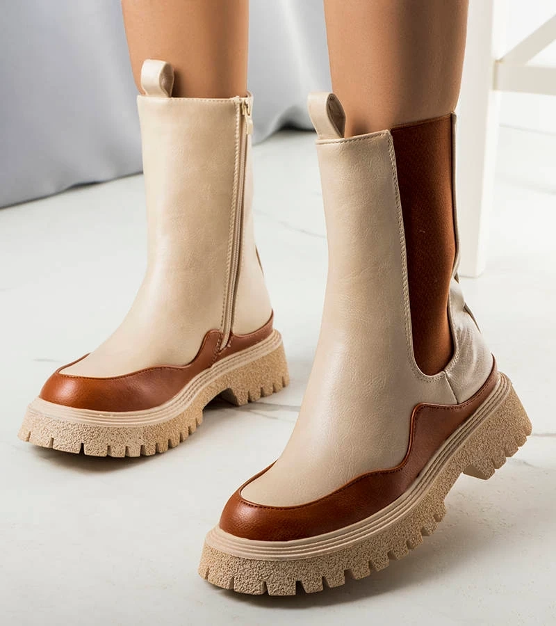 Beige-braune Valeris Stiefeletten