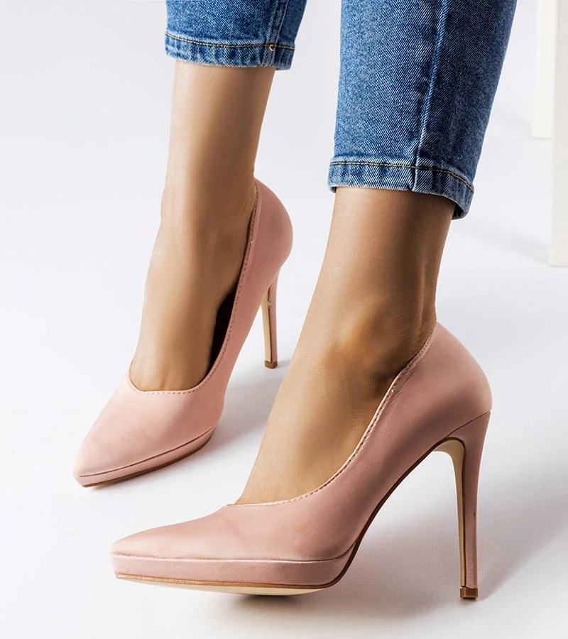 Siljes rosa Satin-Stilettos - helles Rosa