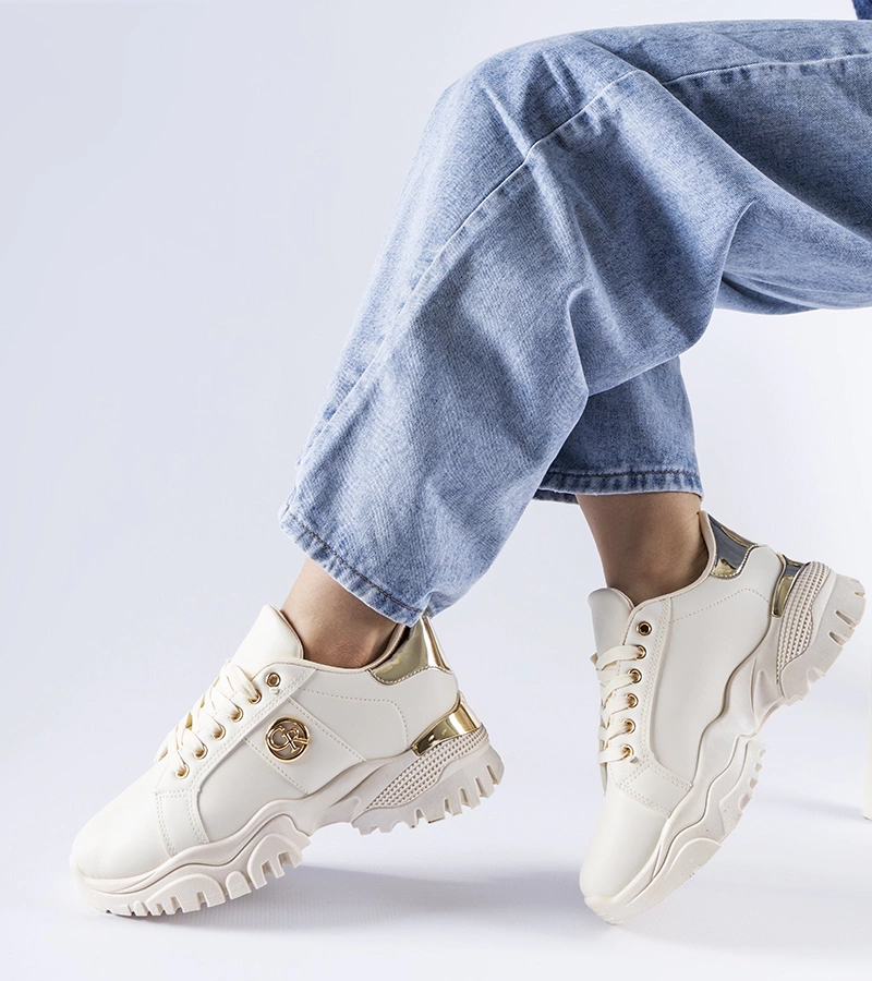 Beige Sneakers mit massiver Sohle Arpaia