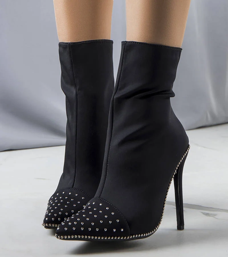 Schwarze Flegrei Stiletto-Stiefeletten