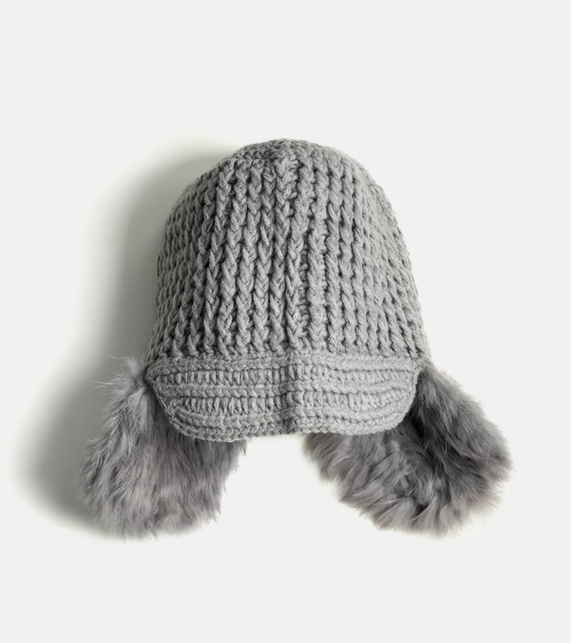 Graue Mütze mit Ohrenklappen Zora