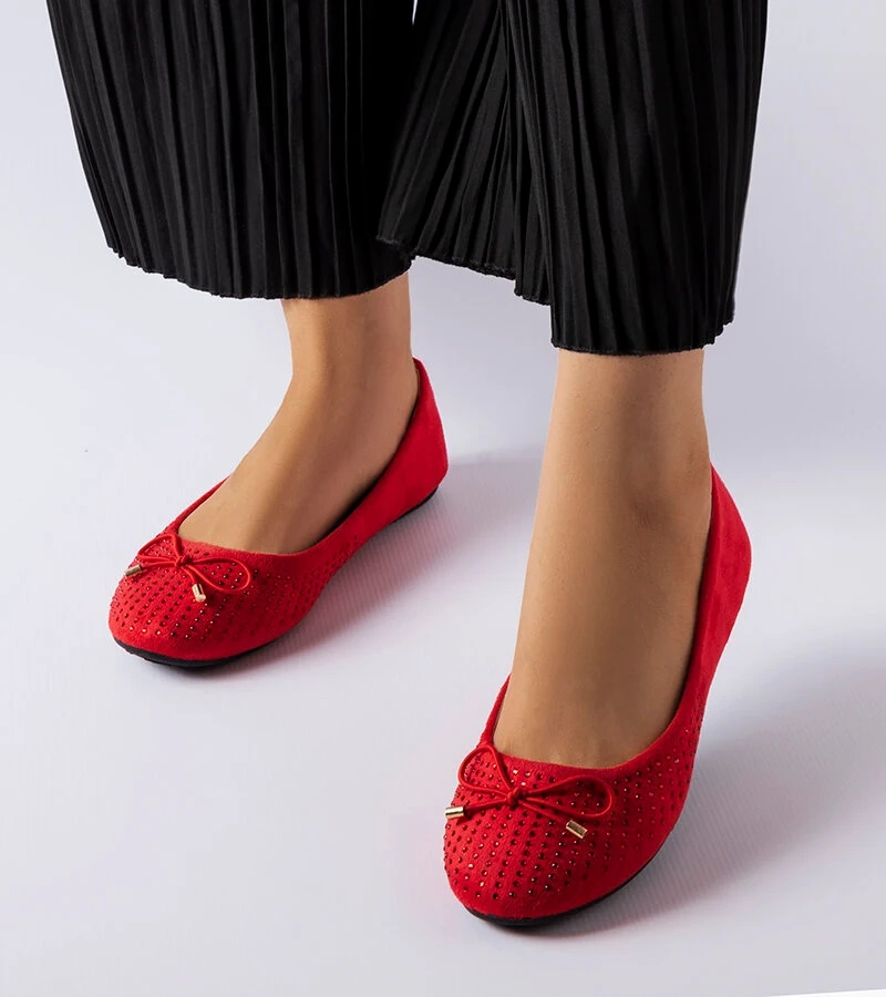 Rote Ballerinas mit Zirkonia von Larissa