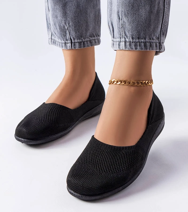 Schwarze Stoff-Ballerinas Provencher