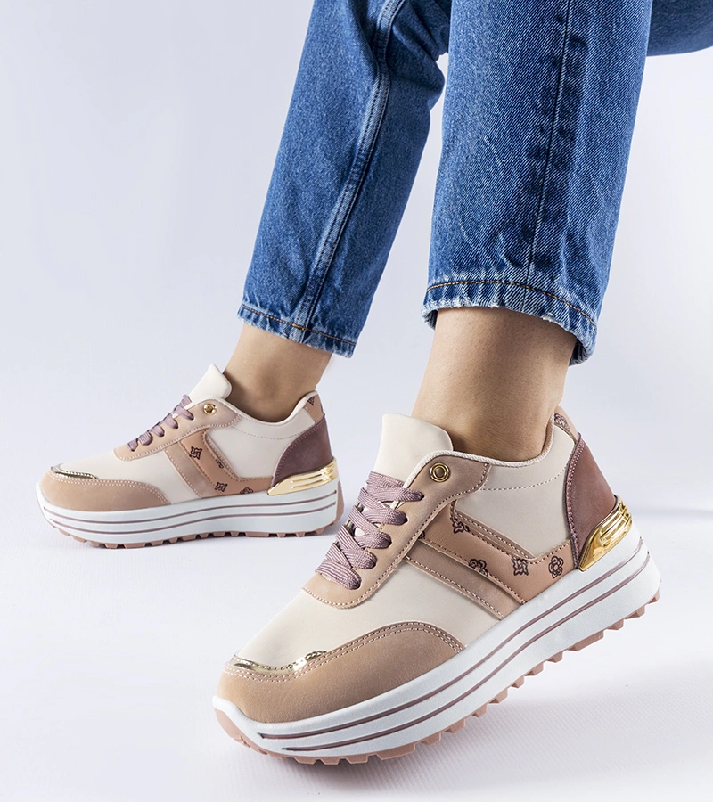 Rosa-beige Plateauschuhe von Provinciale