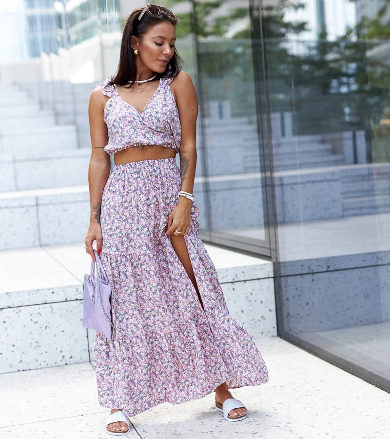 Rosa Set mit Top und Rock von Alvisa