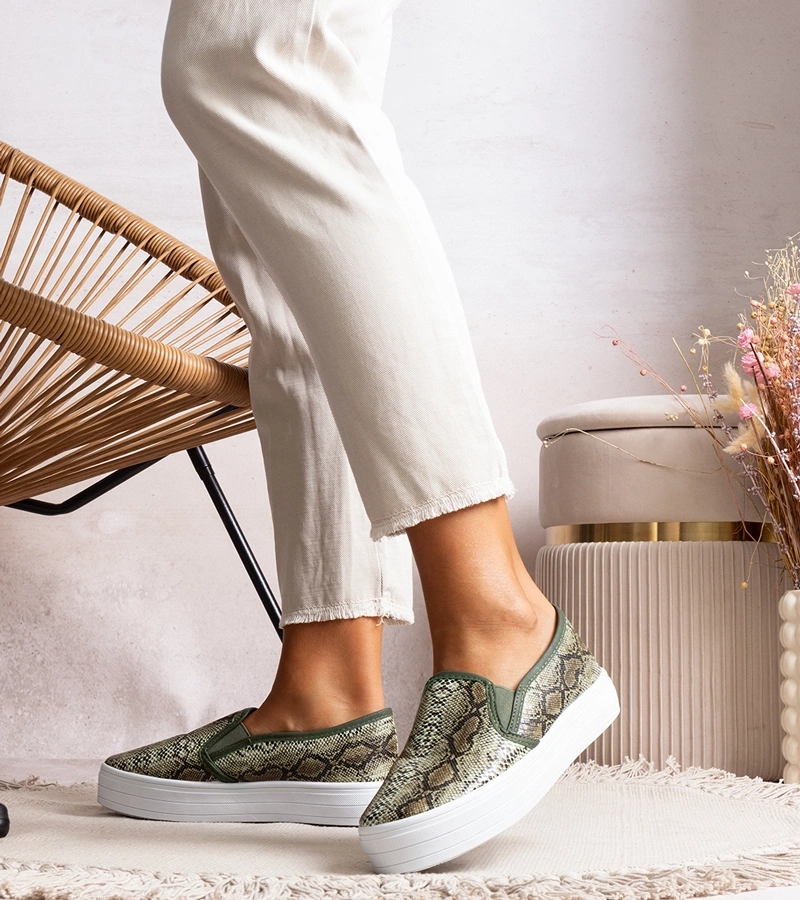 Grüne Slip On Irving Tennisschuhe