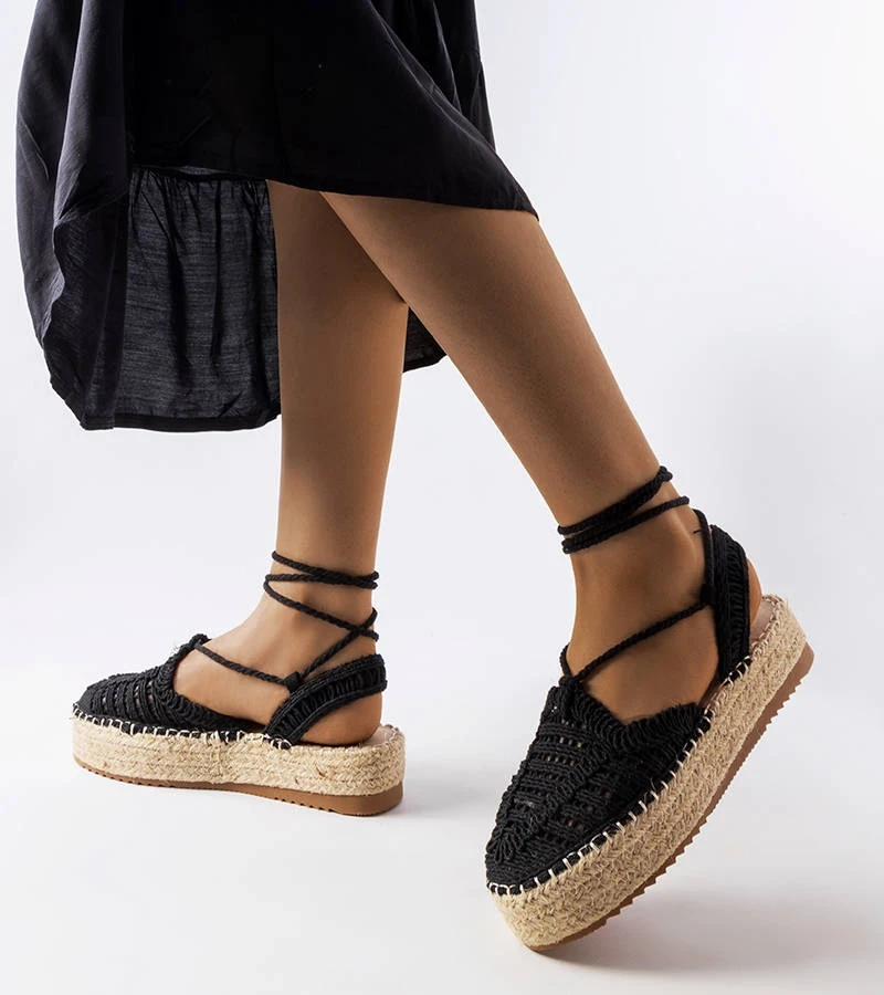 Schwarze Schnür-Espadrilles von Partenia