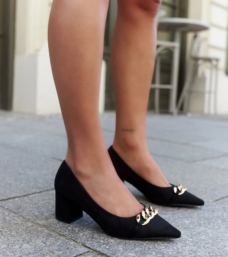 Schwarze Makka Pumps mit Absatz