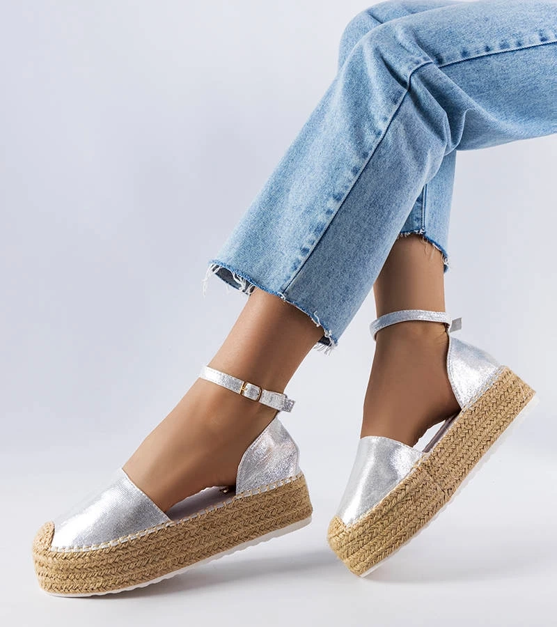 Silberne Clousson Plateau-Espadrilles
