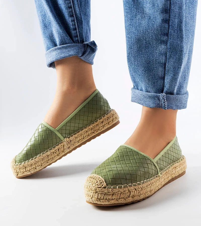 Grüne Espadrilles mit Prägung von Geoffrey