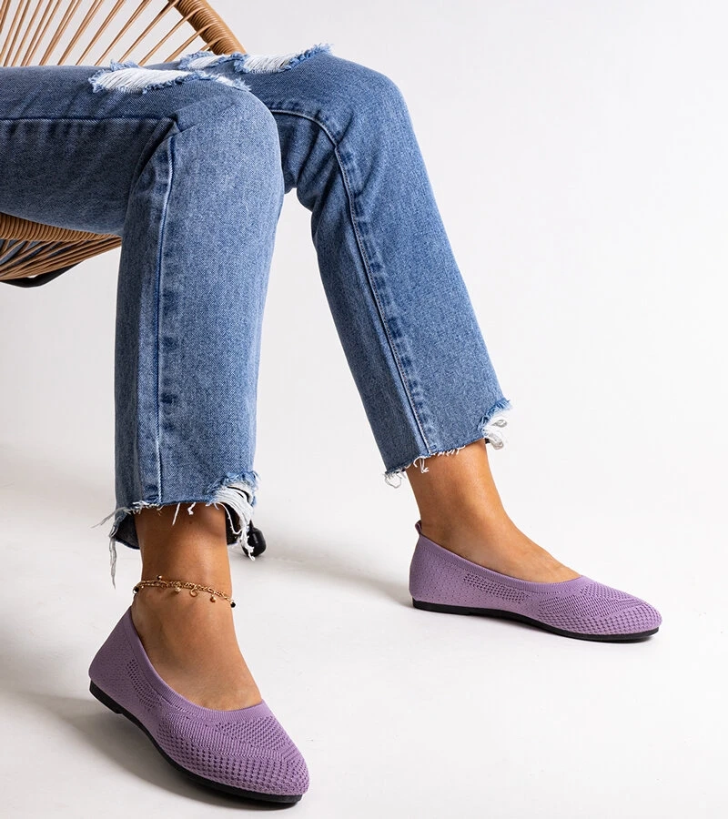 Lila Stoff-Ballerinas von Yafia