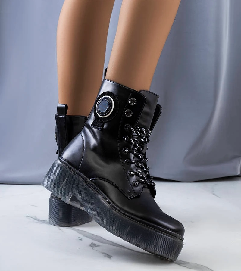 Schwarze Damenstiefeletten Laureano