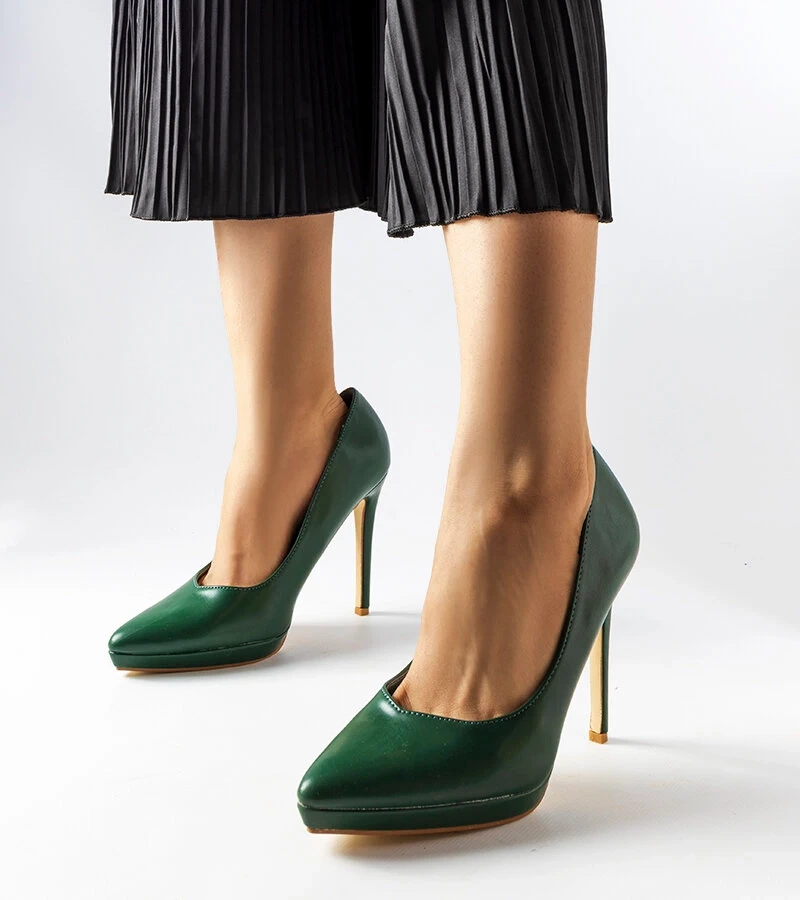 Dunkelgrüne klassische Stilettos von Kristin