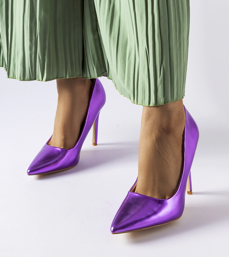 Lila metallische Delis Stilettos