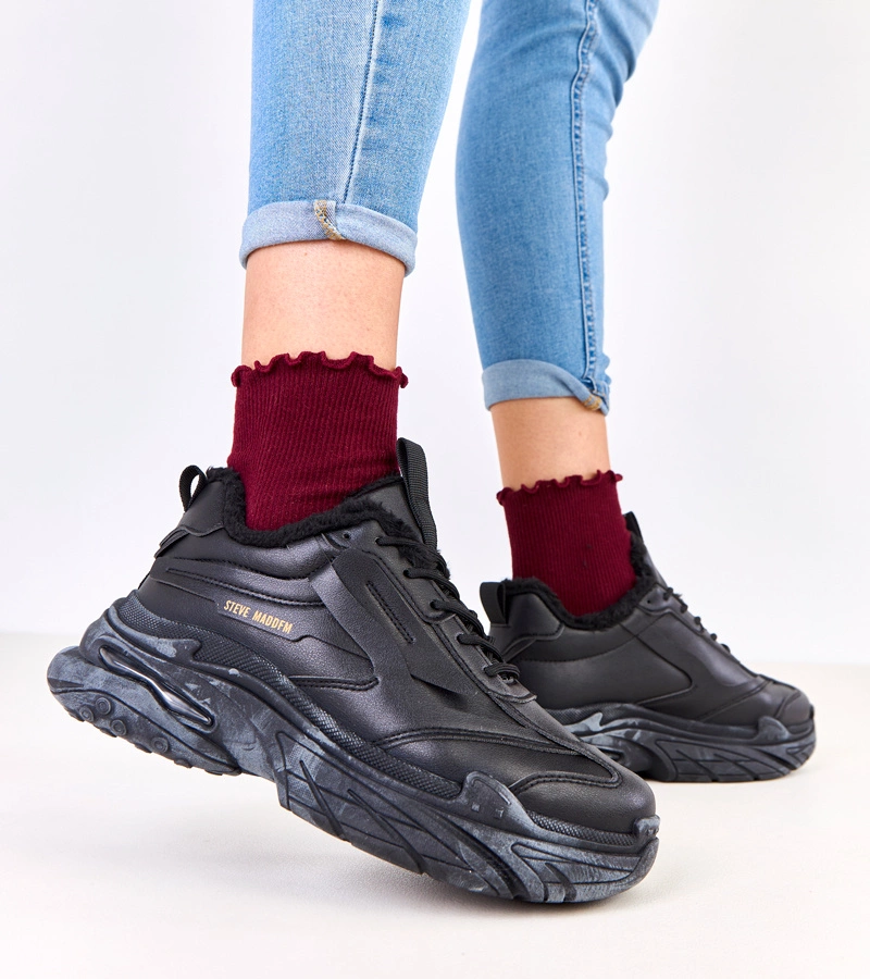 Schwarze gefütterte Sneakers Steves
