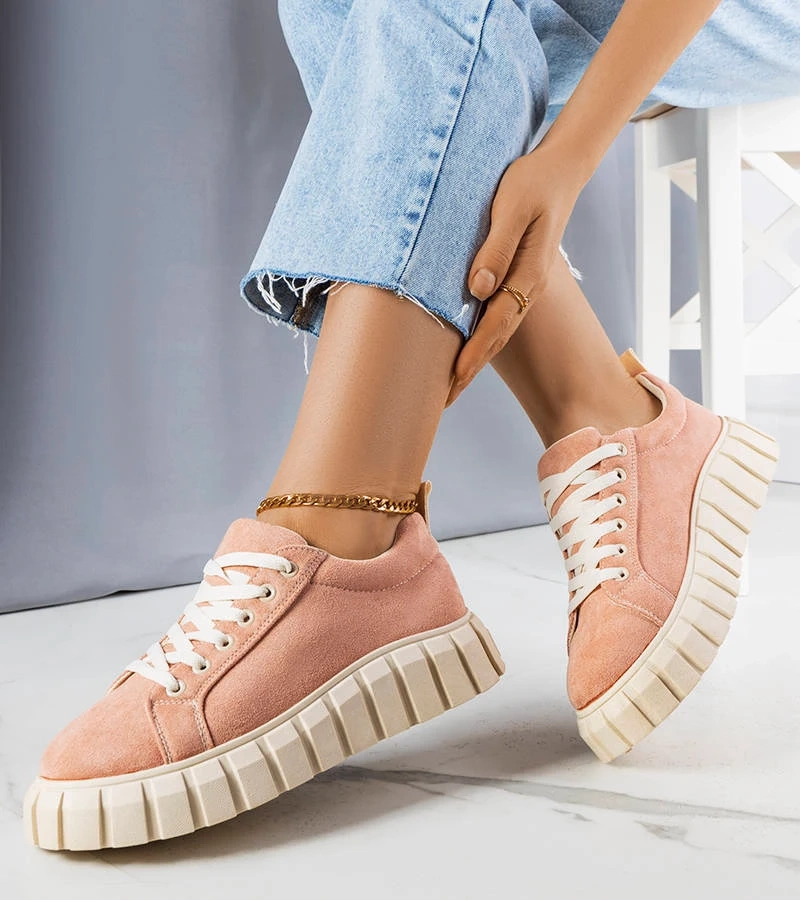 Rosa Plateau-Sneakers von Pamela