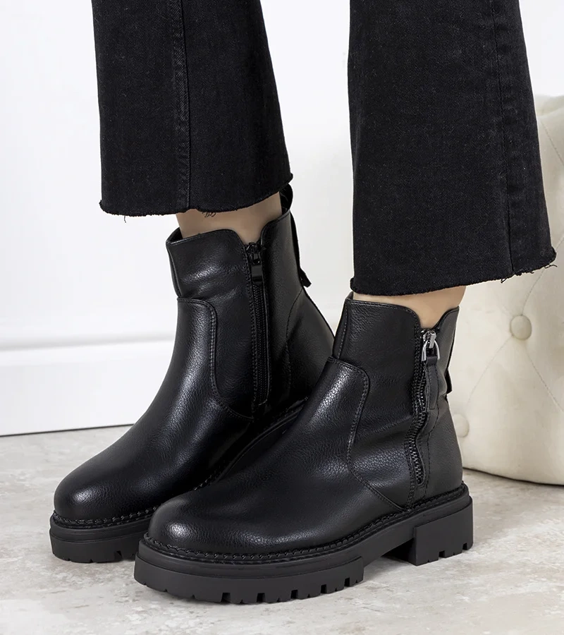 Schwarze Damen Stiefeletten Victorine