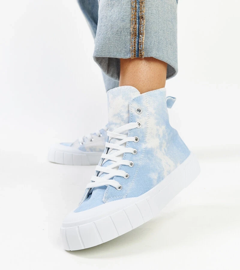 Blaue hohe Stoff-Sneaker von Raissa