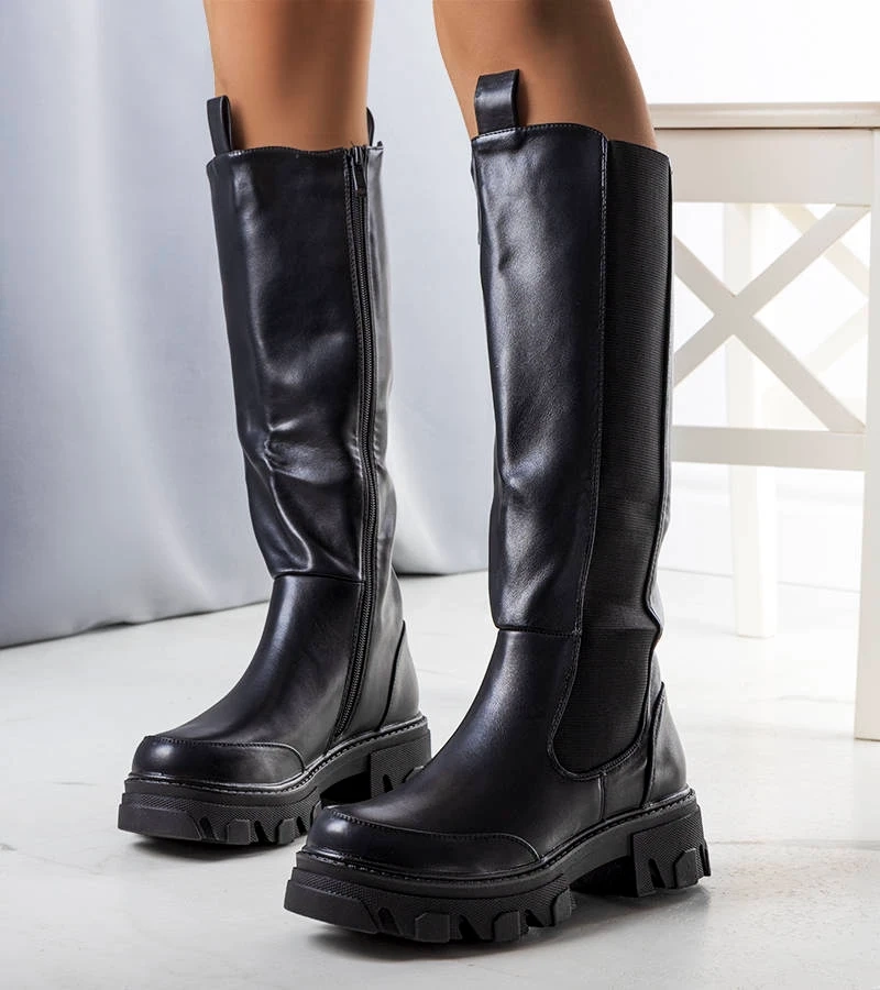 Gefütterte schwarze Stiefel Mikkel