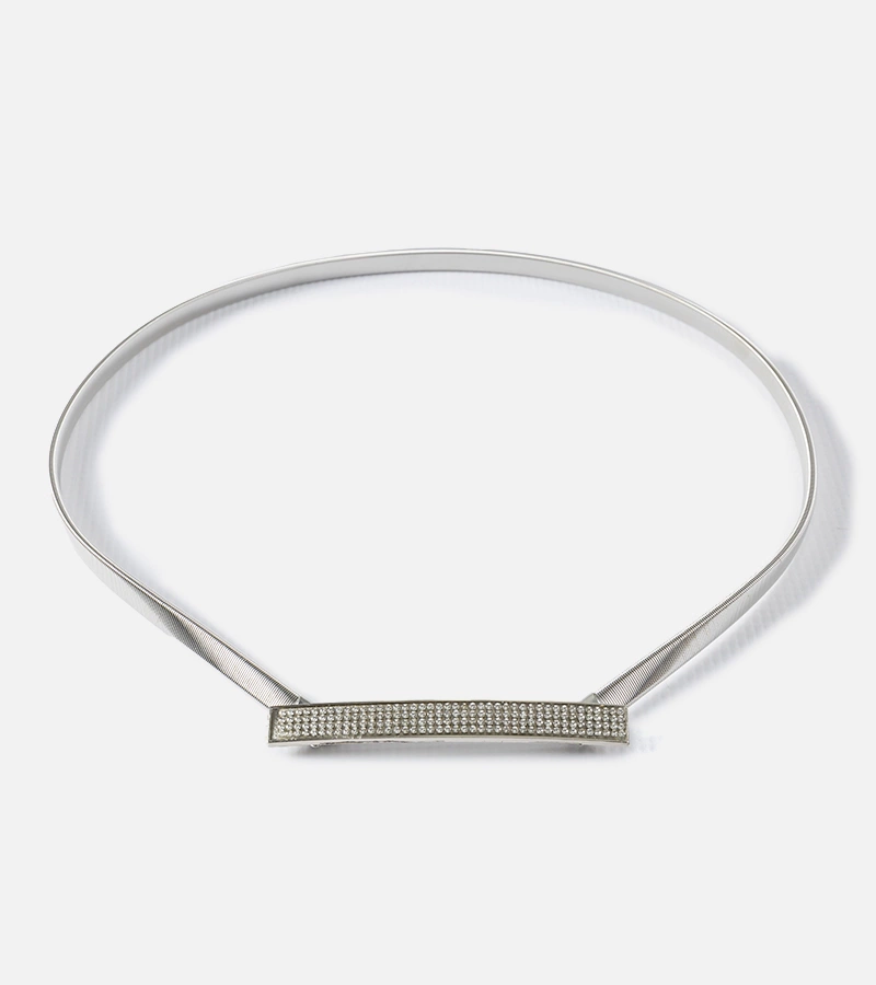 Silberner flexibler Gürtel mit Zirkonia von Bartolo