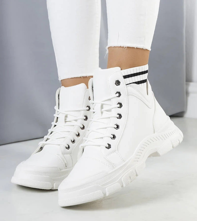 Weiße gefütterte Stiefeletten Innes