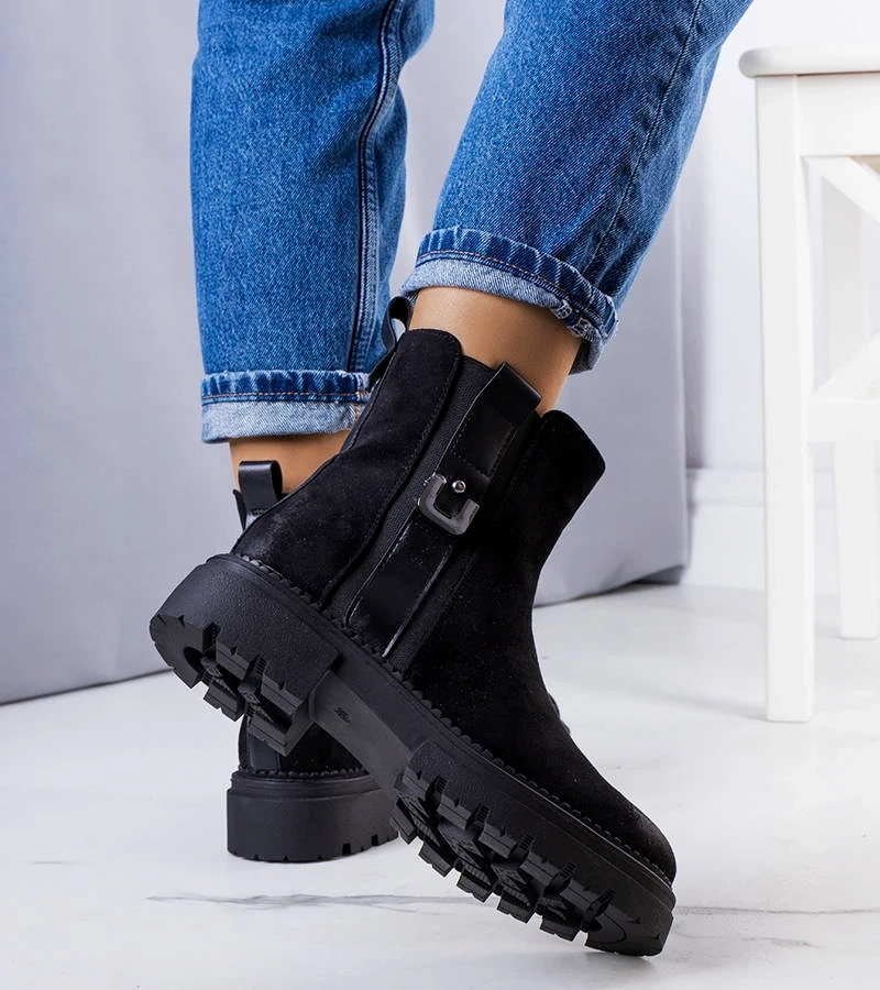 Schwarze gefütterte Stiefeletten Xiomara