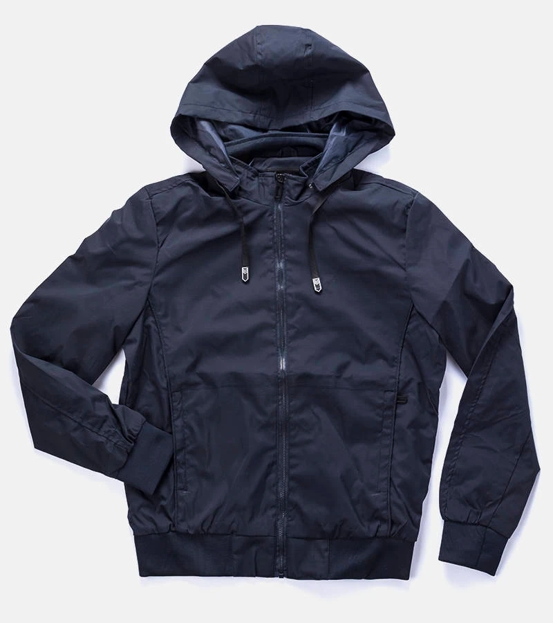 Marineblaue Herren-Windjacke mit Kapuze von Brault