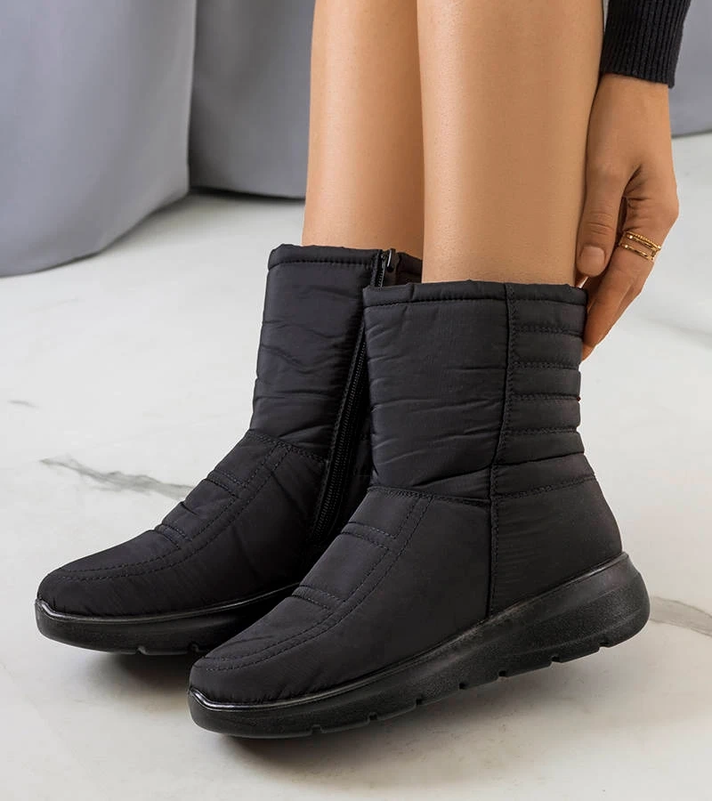 Gepolsterte schwarze Alani-Schneestiefel