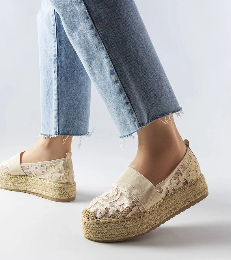 Beige Netz-Espadrilles von Bateliers