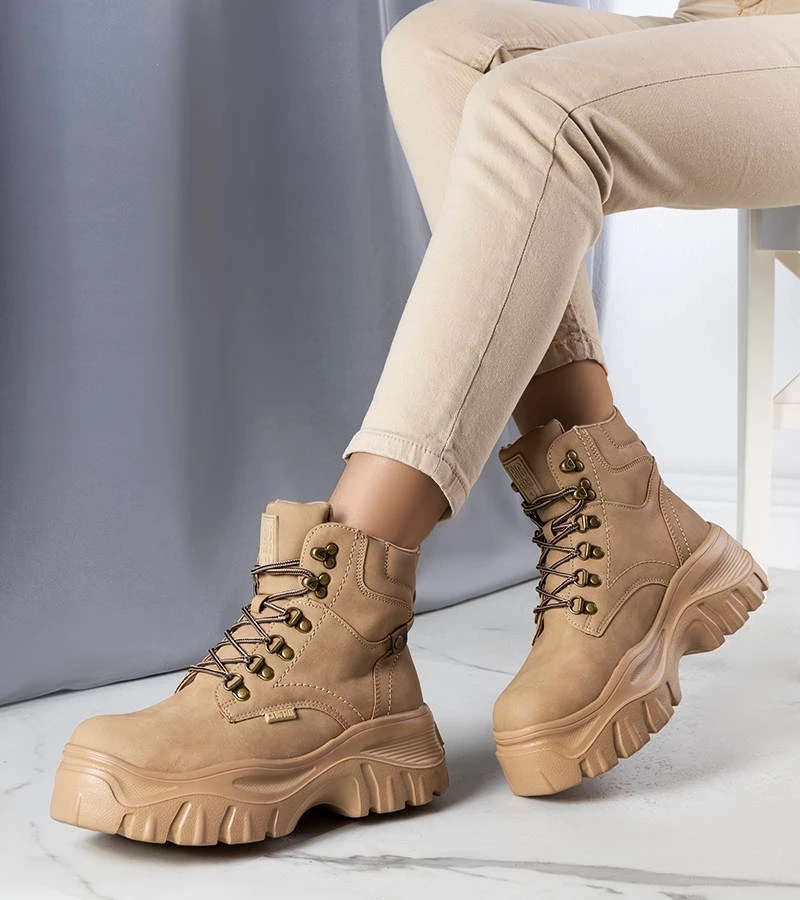 Beige Big Star KK274366 Trapperstiefel