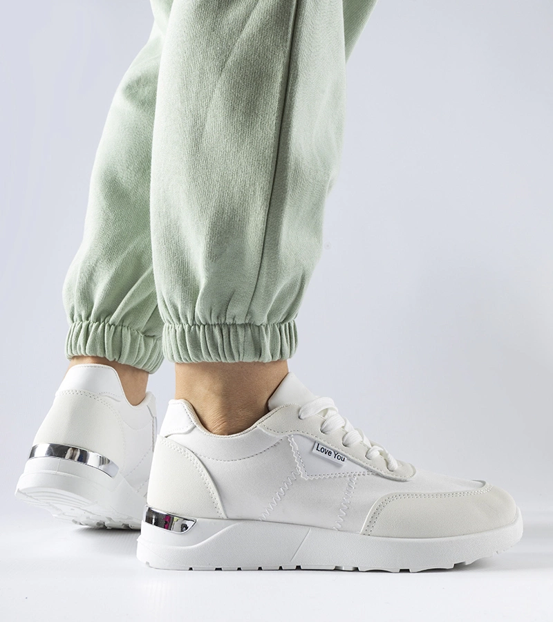 Weiße Stoff-Sneakers Geraldino