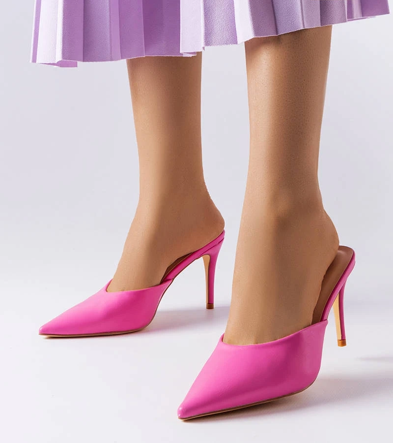 Rosa Drainer Stiletto Pantoletten