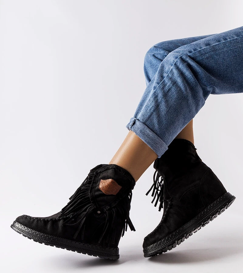 Schwarze Keilabsatz Stiefeletten von Giudice