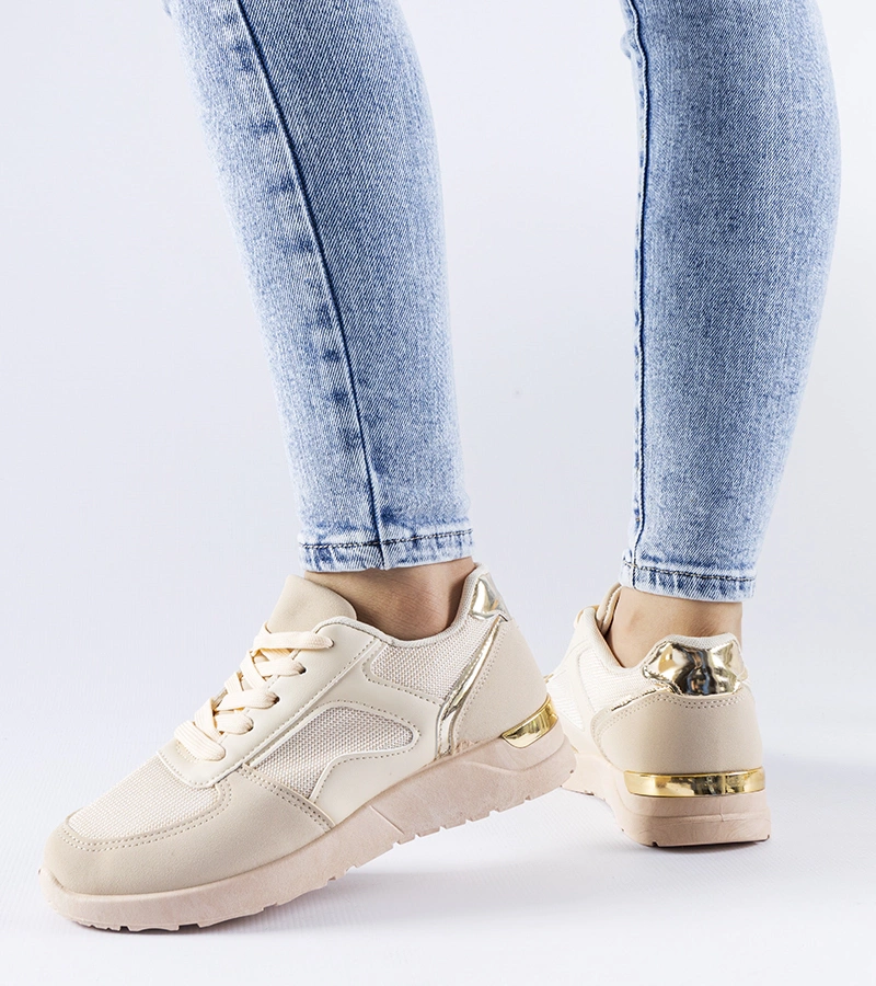 Beige Sneakers aus gemischten Materialien von Gallo