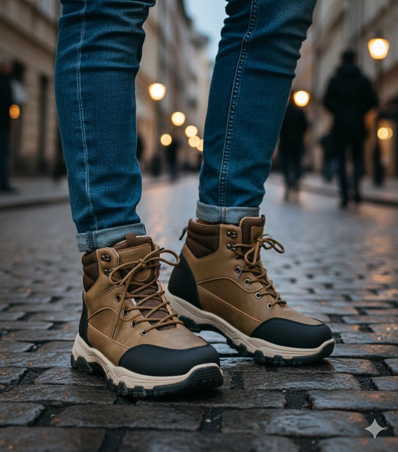 Dunkelbeige Herren-Trekkingschuhe Ryan