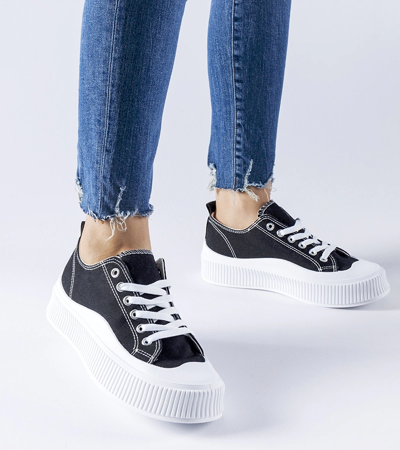 Schwarze Plattform-Sneaker Cesano