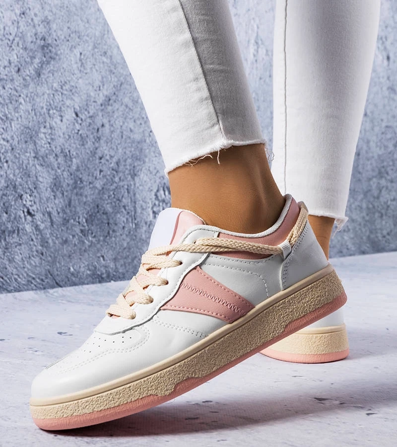 Weiß-rosa Damen Sneakers Marcella