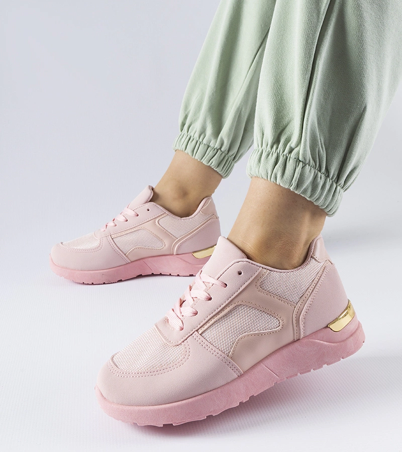 Rosa Sneakers aus kombinierten Materialien von Gallo
