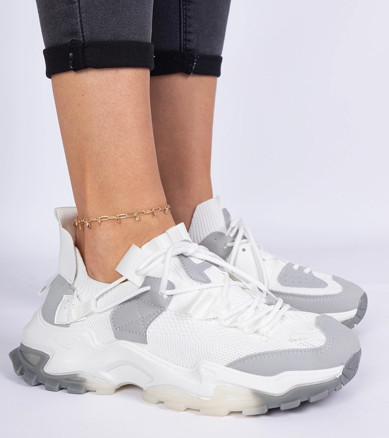 Weiße Damensneaker mit sockenartigem Schaft Milada