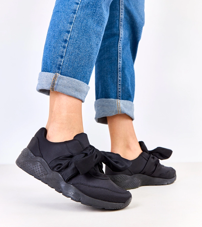 Schwarze Slip-On-Sneaker mit Schleife Janesa