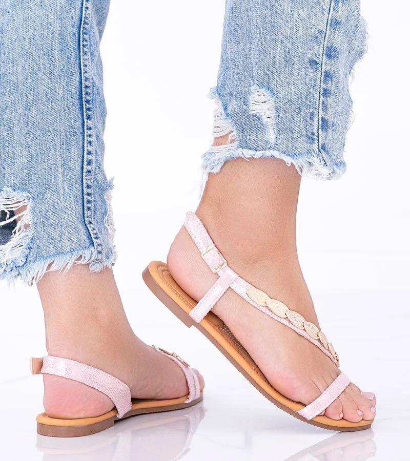 Rosa holographische Damen Sandalen Moon