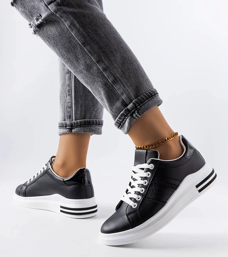 Schwarze Lanoie Plateau-Sneaker
