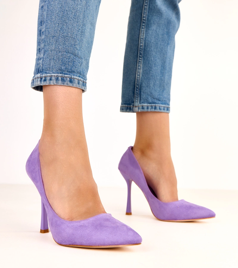 Lila Stilettos aus Kunstvelours Alexa